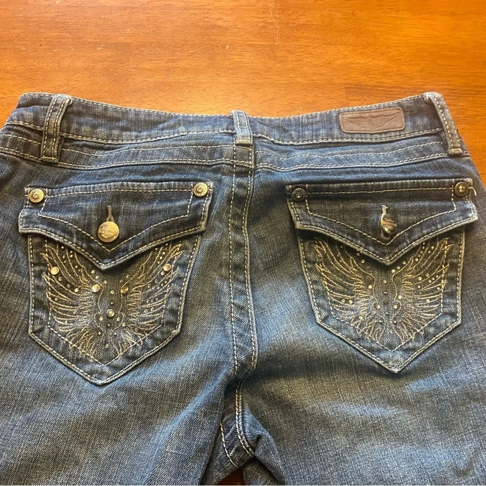 VTG Harley-Davidson Women's Embellished Dark Wash Bootcut Jeans